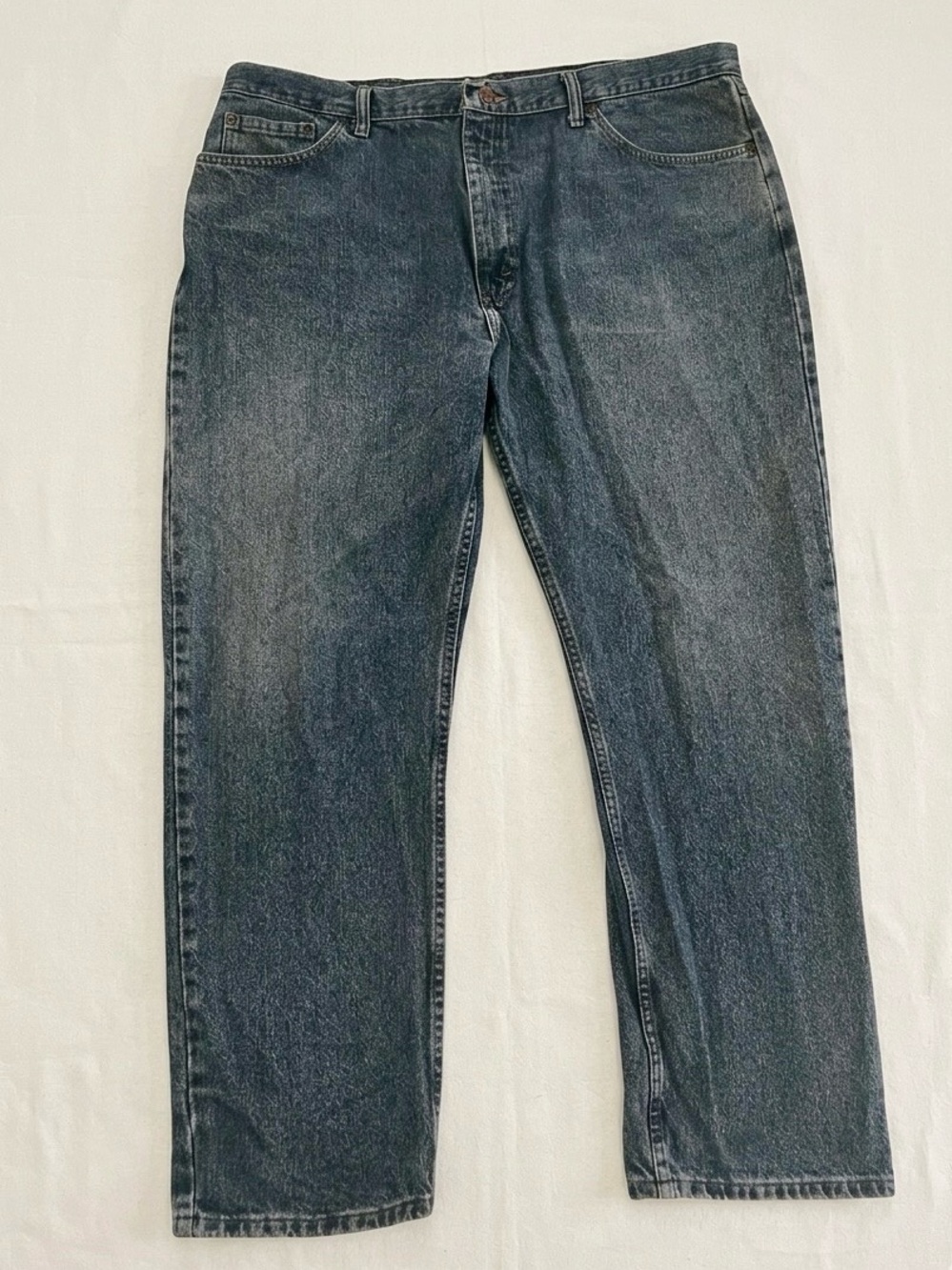 Wrangler Five Star Premium Denim Jeans Mens 42x30 Regular Fit Straight Leg Blue